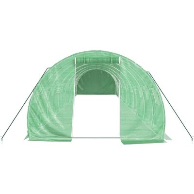 Serre avec cadre en acier 12x3x2 m - Vert - Serre Serre avec cadre en acier 12x3x2 m - Vert - Serre