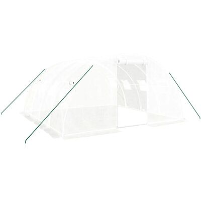 vidaXL szklarni z stalową konstrukcją biała 4x4x2 m - Greenhouse vidaXL szklarni z stalową konstrukcją biała 4x4x2 m - Greenhouse
