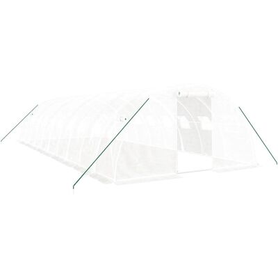 Szklarnia vidaXL 10x4x2 m z metalową ramą - Biała - Szklarnia Szklarnia vidaXL 10x4x2 m z metalową ramą - Biała - Szklarnia