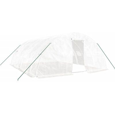 Serre vidaXL Blanche 6x5x2.3 m Structure en Acier Polyéthylène Serre vidaXL Blanche 6x5x2.3 m Structure en Acier Polyéthylène
