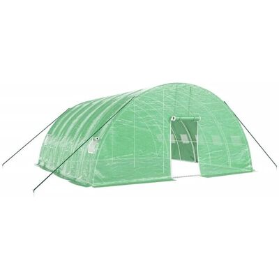 Serre en acier vidaXL 6x6x2,85m - Vert - Serre Serre en acier vidaXL 6x6x2,85m - Vert - Serre