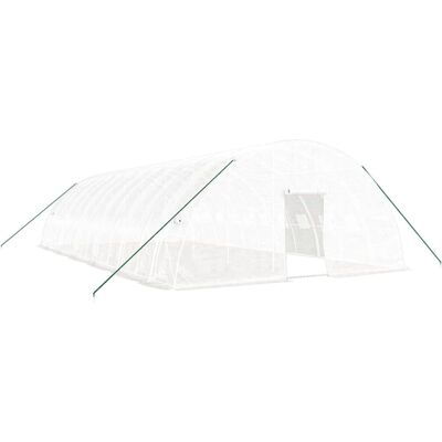 Serre vidaXL 12 x 6 x 2.85 m Cadre en Acier Blanc - Serre Serre vidaXL 12 x 6 x 2.85 m Cadre en Acier Blanc - Serre