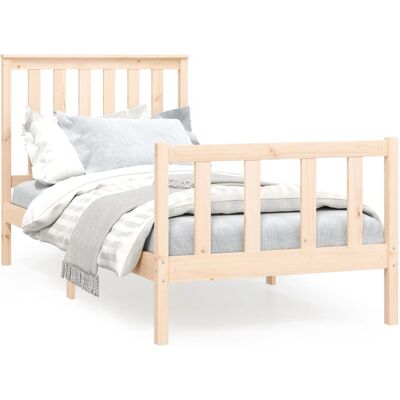 vidaXL Bettrahmen 100x200cm - Holzplattformbett mit Kopfteil vidaXL Bettrahmen 100x200cm - Holzplattformbett mit Kopfteil