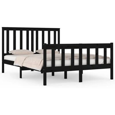 vidaXL 3188230 Bettrahmen Schwarz Kiefer 200x200cm - Bettrahmen vidaXL 3188230 Bettrahmen Schwarz Kiefer 200x200cm - Bettrahmen