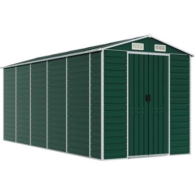 vidaXL Gartenschuppen Grün 191x470x198 cm Verzinkter Stahl - Gartenschuppen vidaXL Gartenschuppen Grün 191x470x198 cm Verzinkter Stahl - Gartenschuppen