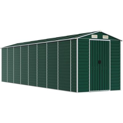 Cobertizo de jardín verde vidaXL 191x725x198 cm Acero galvanizado - Cobertizo de jardín Cobertizo de jardín verde vidaXL 191x725x198 cm Acero galvanizado - Cobertizo de jardín