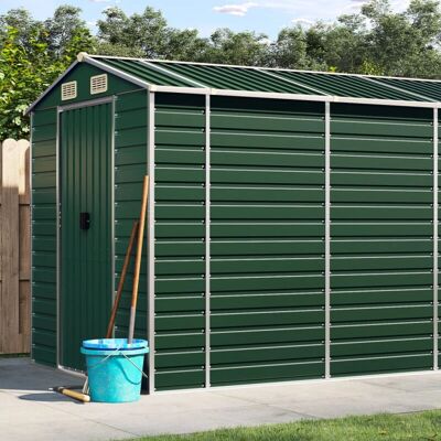 Cobertizo de jardín vidaXL 191x810x198 cm - Acero galvanizado para exteriores Cobertizo de jardín vidaXL 191x810x198 cm - Acero galvanizado para exteriores
