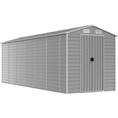 vidaXL Gartenhaus Hellgrau 191x555x198 cm Verzinkter Stahl - Gartenhaus vidaXL Gartenhaus Hellgrau 191x555x198 cm Verzinkter Stahl - Gartenhaus