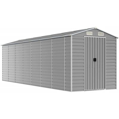 vidaXL Gartenhaus Hellgrau 191x640x198 cm Verzinkter Stahl - Gartenhaus vidaXL Gartenhaus Hellgrau 191x640x198 cm Verzinkter Stahl - Gartenhaus