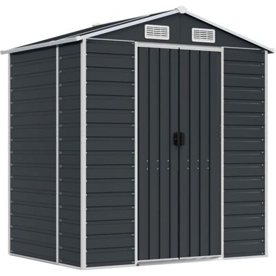vidaXL tuinschuur Antraciet 191x130x198 cm Gegalvaniseerd staal - Tuinschuur vidaXL tuinschuur Antraciet 191x130x198 cm Gegalvaniseerd staal - Tuinschuur