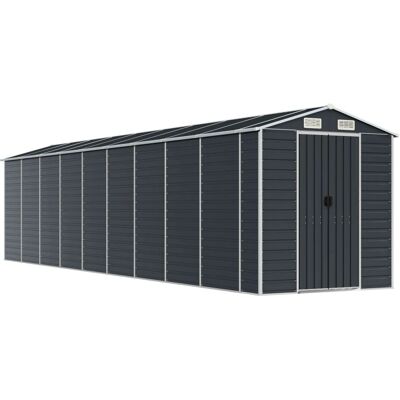 vidaXL Gartenhaus Anthrazit 191x810x198 cm Verzinkter Stahl - Garden Shed vidaXL Gartenhaus Anthrazit 191x810x198 cm Verzinkter Stahl - Garden Shed