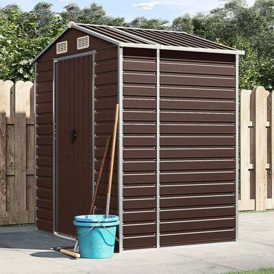 vidaXL Gartenschuppen Braun Verzinkter Stahl 191x130x198 cm - Gartenschuppen vidaXL Gartenschuppen Braun Verzinkter Stahl 191x130x198 cm - Gartenschuppen