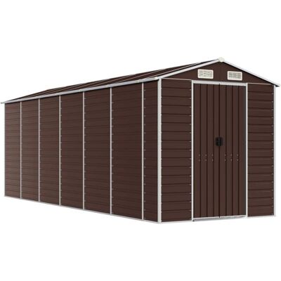 vidaXL Tuinhuis Bruin 191x555x198 cm Gegalvaniseerd Staal - Tuinhuis vidaXL Tuinhuis Bruin 191x555x198 cm Gegalvaniseerd Staal - Tuinhuis