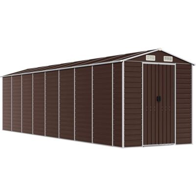 vidaXL Gartenschuppen Braun 191x725x198 cm Verzinkter Stahl - Gartenschuppen vidaXL Gartenschuppen Braun 191x725x198 cm Verzinkter Stahl - Gartenschuppen