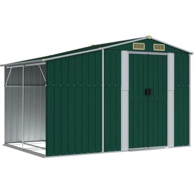 vidaXL Gartenschuppen Grün 277x192,5x179 cm Verzinkter Stahl - Gartenschuppen vidaXL Gartenschuppen Grün 277x192,5x179 cm Verzinkter Stahl - Gartenschuppen