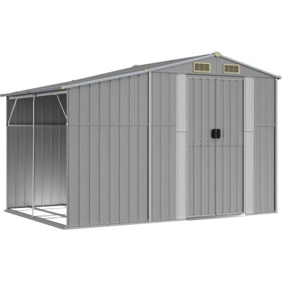 vidaXL Gartenschuppen Grau 277x192,5x179 cm Verzinkter Stahl - Gartenschuppen vidaXL Gartenschuppen Grau 277x192,5x179 cm Verzinkter Stahl - Gartenschuppen