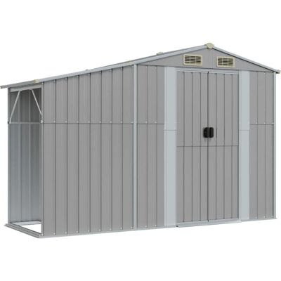 vidaXL 472235 - Gartenschuppen Stahl 277x93x179 cm - Grau vidaXL 472235 - Gartenschuppen Stahl 277x93x179 cm - Grau