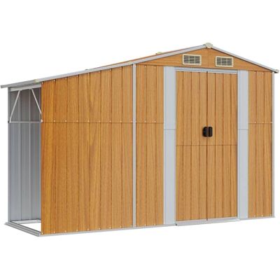 vidaXL Gartenschuppen Hellbraun 277x93x179 cm - Gartenschuppen vidaXL Gartenschuppen Hellbraun 277x93x179 cm - Gartenschuppen