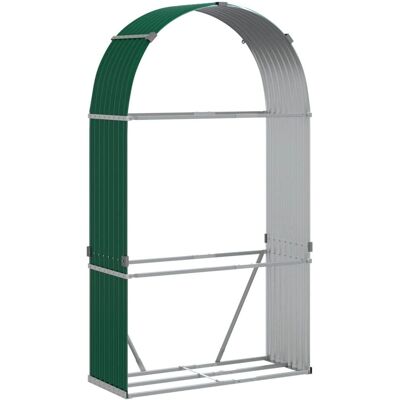 vidaXL Holzhalter Grün 120x45x210 cm Verzinkter Stahl - Holzhalter vidaXL Holzhalter Grün 120x45x210 cm Verzinkter Stahl - Holzhalter