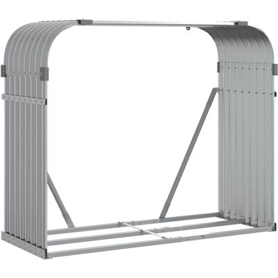 vidaXL Feuerholzhaus Hellgrau 120x45x100 cm Verzinkter Stahl - Feuerholzhaus vidaXL Feuerholzhaus Hellgrau 120x45x100 cm Verzinkter Stahl - Feuerholzhaus