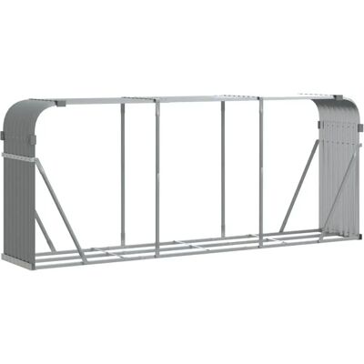 vidaXL Holzhalter - 234x45x100 cm - Hellgrau - Brennholzlagerung vidaXL Holzhalter - 234x45x100 cm - Hellgrau - Brennholzlagerung