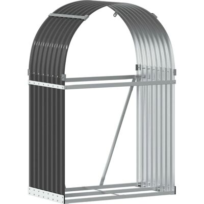 Refugio de leña de acero galvanizado vidaXL - Almacenamiento de madera 80x45x120 cm Refugio de leña de acero galvanizado vidaXL - Almacenamiento de madera 80x45x120 cm