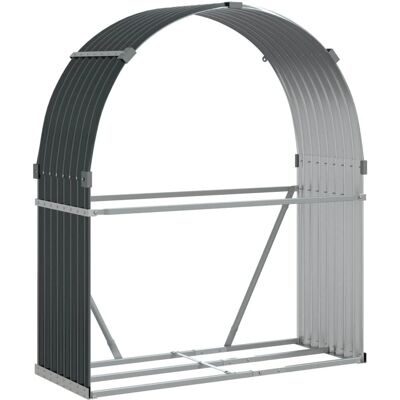 vidaXL Protegido de leña - Acero galvanizado - 120x45x140 cm vidaXL Protegido de leña - Acero galvanizado - 120x45x140 cm