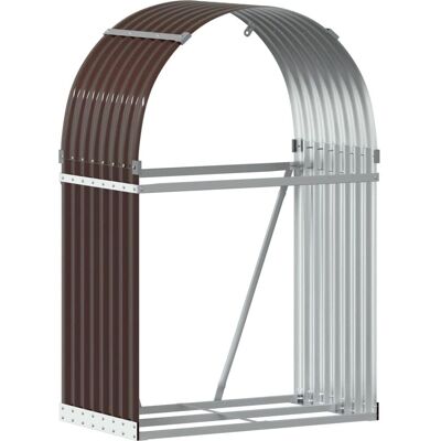vidaXL Houtopslag Schuur Bruin 80x45x120 cm Gegalvaniseerd staal vidaXL Houtopslag Schuur Bruin 80x45x120 cm Gegalvaniseerd staal