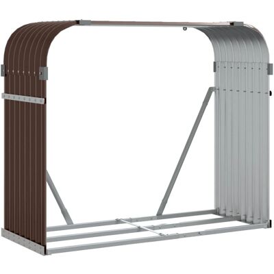 vidaXL Firewood shelter - Galvanized Steel Firewood Storage vidaXL Firewood shelter - Galvanized Steel Firewood Storage