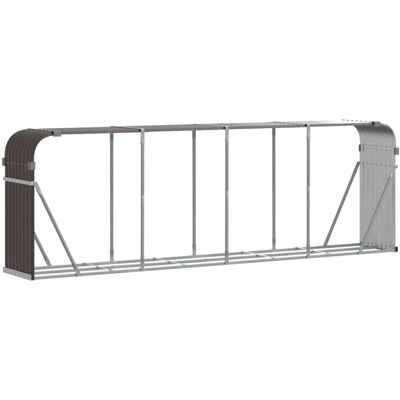 vidaXL Log Holder Firewood Rack - Firewood Storage - Steel - Brown vidaXL Log Holder Firewood Rack - Firewood Storage - Steel - Brown