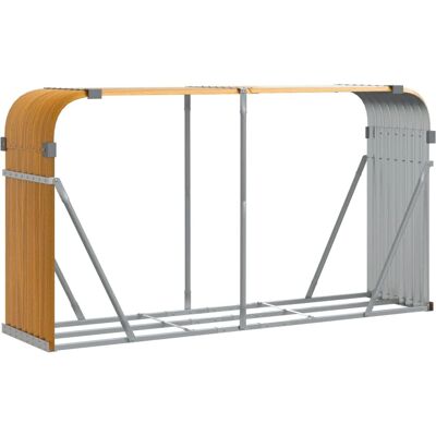 vidaXL Holzhalter Hellbraun - Holzlager - Kaminholzregal - Stahl - 180x45x100cm vidaXL Holzhalter Hellbraun - Holzlager - Kaminholzregal - Stahl - 180x45x100cm