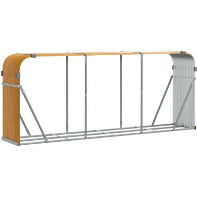 vidaXL Kaminholzständer Hellbraun 234x45x100 cm Verzinkter Stahl - Holzlager vidaXL Kaminholzständer Hellbraun 234x45x100 cm Verzinkter Stahl - Holzlager