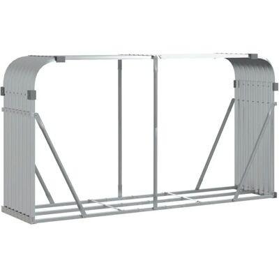 vidaXL Feuerholzregal Silber 180x45x100 cm Verzinkter Stahl - Holzlager vidaXL Feuerholzregal Silber 180x45x100 cm Verzinkter Stahl - Holzlager