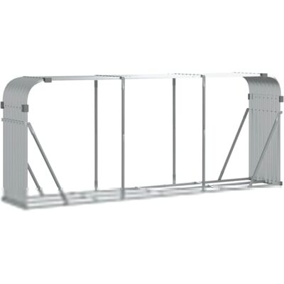 vidaXL Holzlager Feuerholzregal - Verzinkter Stahl, Silber, 234x45x100cm vidaXL Holzlager Feuerholzregal - Verzinkter Stahl, Silber, 234x45x100cm