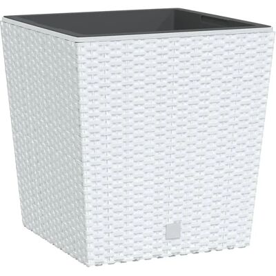 vidaXL 290975/3103 Witte Verwijderbare Rattan Plantentrog - Tuindecoratie vidaXL 290975/3103 Witte Verwijderbare Rattan Plantentrog - Tuindecoratie