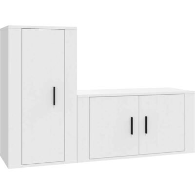 vidaXL TV-Schrank 2-teilig Weiß Wandmontage Stauraum vidaXL TV-Schrank 2-teilig Weiß Wandmontage Stauraum