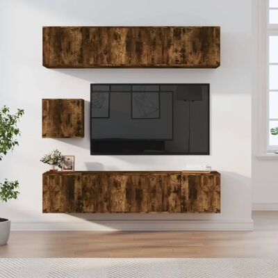 VIDAXL Maison Chic - Zestaw mebli RTV 7 sztuk - Drewno orzechowe VIDAXL Maison Chic - Zestaw mebli RTV 7 sztuk - Drewno orzechowe
