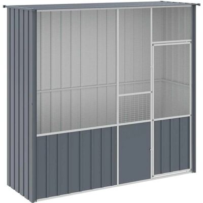 vidaXL Cage à oiseaux en acier galvanisé anthracite 215x78x200 cm vidaXL Cage à oiseaux en acier galvanisé anthracite 215x78x200 cm