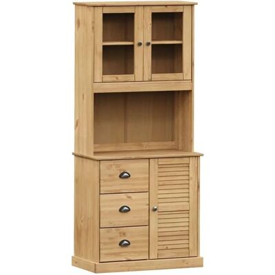 vidaXL Aparador alto VIGO - Madera de pino rústica - 78x40x175 cm vidaXL Aparador alto VIGO - Madera de pino rústica - 78x40x175 cm