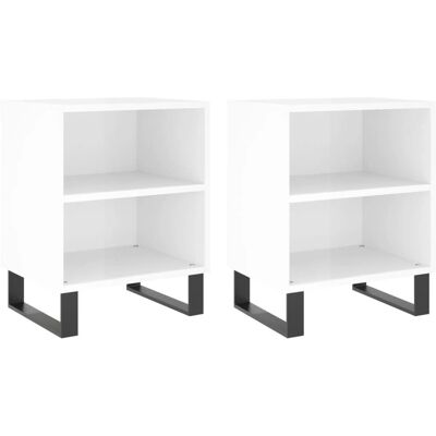 vidaXL Nachttisch-Set - Weiß - Nachttisch, Beistelltisch, 2 Stück vidaXL Nachttisch-Set - Weiß - Nachttisch, Beistelltisch, 2 Stück