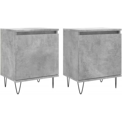 vidaXL 826837 Ensemble de 2 tables de nuit Gris Béton - Publicité vidaXL 826837 Ensemble de 2 tables de nuit Gris Béton - Publicité