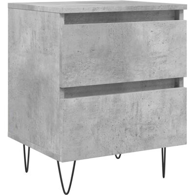vidaXL Beton Grijs Nachtkastje - 2 stuks, 40x35x50 cm - Bijzettafel vidaXL Beton Grijs Nachtkastje - 2 stuks, 40x35x50 cm - Bijzettafel