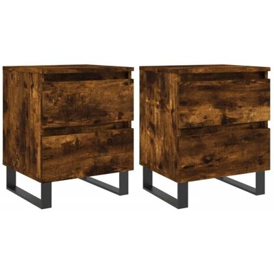 vidaXL Savunmokattu tammi yöpöydät - 2 kpl - 40x35x50 cm - Yöpöytä vidaXL Savunmokattu tammi yöpöydät - 2 kpl - 40x35x50 cm - Yöpöytä