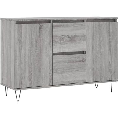 Buffet en bois d'ingénierie gris Sonoma - Rangement pour salon - Publicité Buffet en bois d'ingénierie gris Sonoma - Rangement pour salon - Publicité
