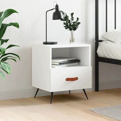 vidaXL Valkoinen yöpöytä - Moderni yöpöytä with säilytystila vidaXL Valkoinen yöpöytä - Moderni yöpöytä with säilytystila
