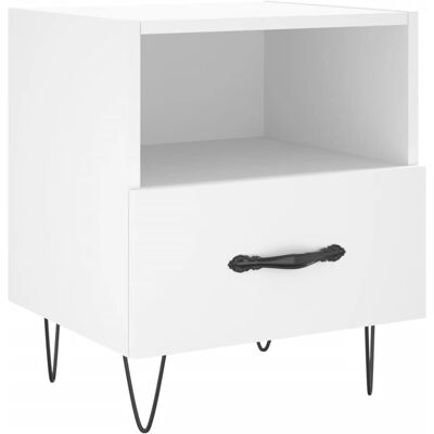 vidaXL Nachttisch - Weiß - Modern, Robust, Viel Stauraum vidaXL Nachttisch - Weiß - Modern, Robust, Viel Stauraum