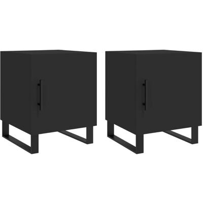 vidaXL 827615 Nightstand - Modern Black Bedside Table vidaXL 827615 Nightstand - Modern Black Bedside Table