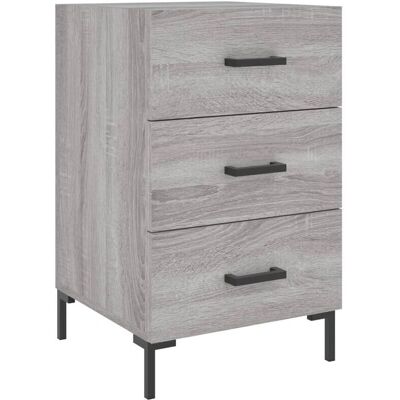 Maisonchic Gray Sonoma Nightstand - Engineered Wood Storage Maisonchic Gray Sonoma Nightstand - Engineered Wood Storage