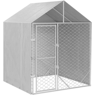 vidaXL zewnętrzna buda dla psa - 2x2x2,5 m, Srebro, Stal vidaXL zewnętrzna buda dla psa - 2x2x2,5 m, Srebro, Stal