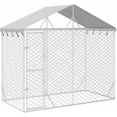 HOD Argent Structure en acier galvanisé pour chiens - 3X1.5X2.5 M HOD Argent Structure en acier galvanisé pour chiens - 3X1.5X2.5 M